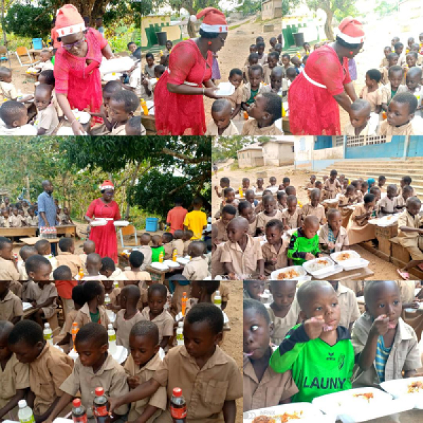Kloto 3 : La conseillère Afua offre un Noël &quot;solidaire et digne&quot; aux élèves de l&#039;école primaire de à travers un repas chaud