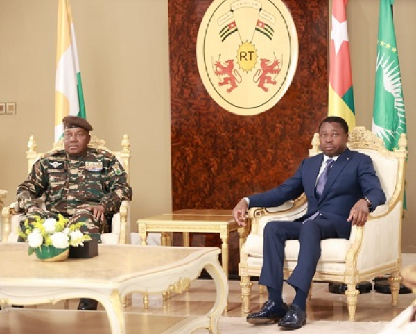 Diplomatie: Tête-à-tête entre Faure Gnassingbé et Gal Abdourahamane Tiani du Niger sur la situation sécuritaire de la sous-région