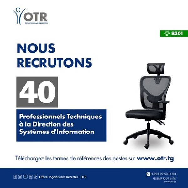 L&#039;OTR recrute 40 agents professionnels techniques