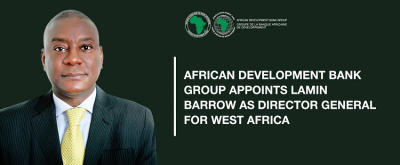 BAD : Le Gambien Lamin Barrow devient le nouveau directeur général pour l’Afrique de l’Ouest