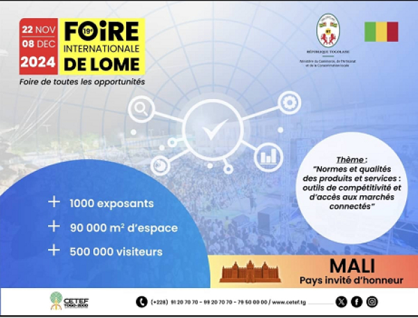 19è Foire internationale de Lomé: Encore 20 jours pour les inscriptions et réservations